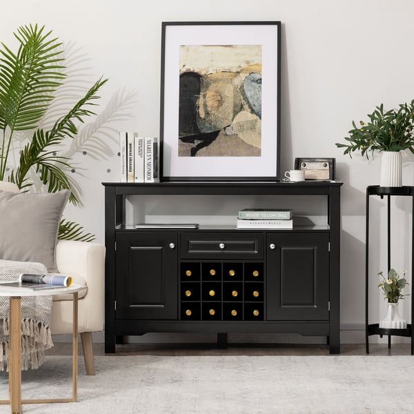 Køkken Opbevaringsskab, 116x40x82 cm, Sort , Star