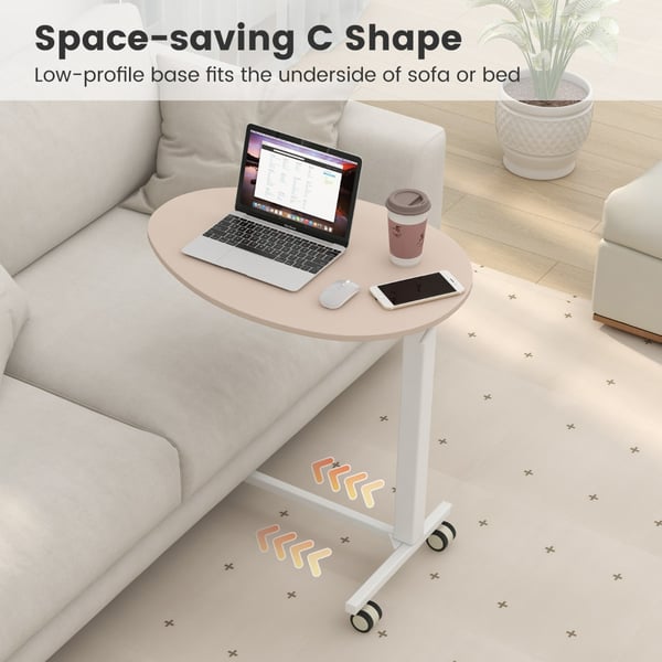 Stående skrivebord, 76x50x74-108 cm, Pink & Hvid , Star