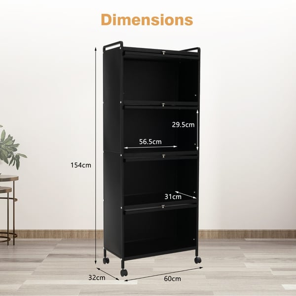 Køkken Bagerstativ, 23.5"x12.5"x60.5", Sort , Star
