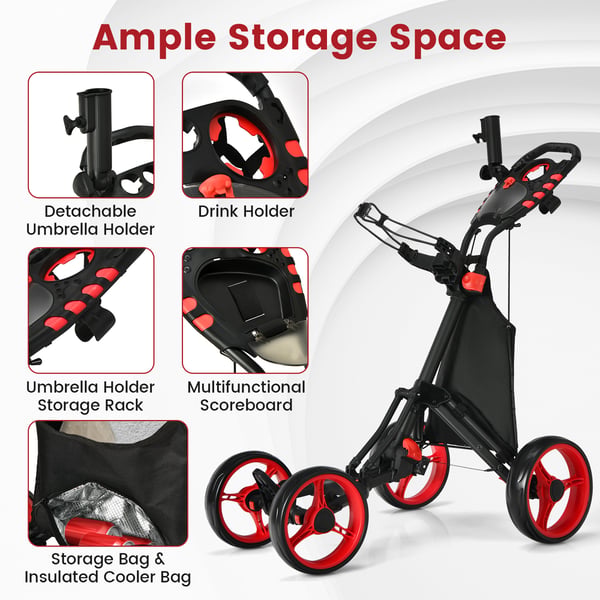 Golftrolley, 110,5x100,3x64,8 cm, Röd , Star