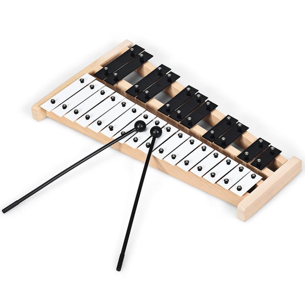 Glockenspiel Xylofon, 43x24x4 cm, Sort Hvid , Star