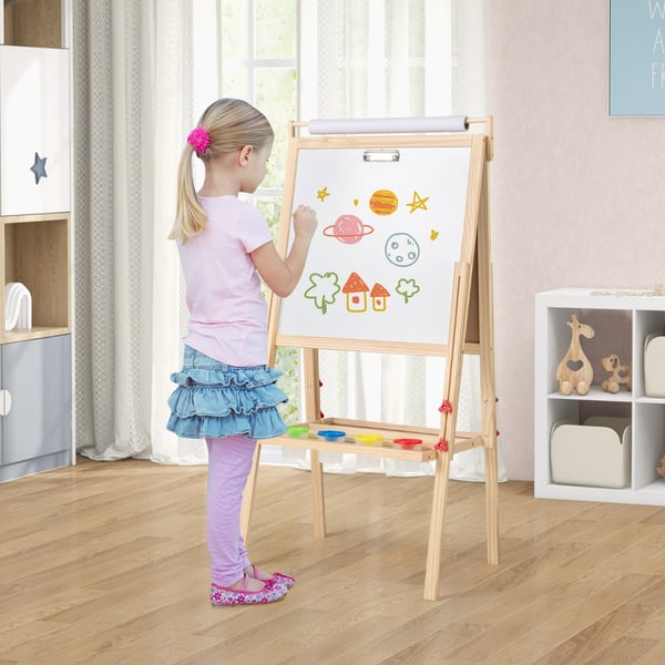 Säädettävä kaksipuolinen taulu, 17"-21.5" x 21.5" x 45.5"-57.5", luonnonväri , Star