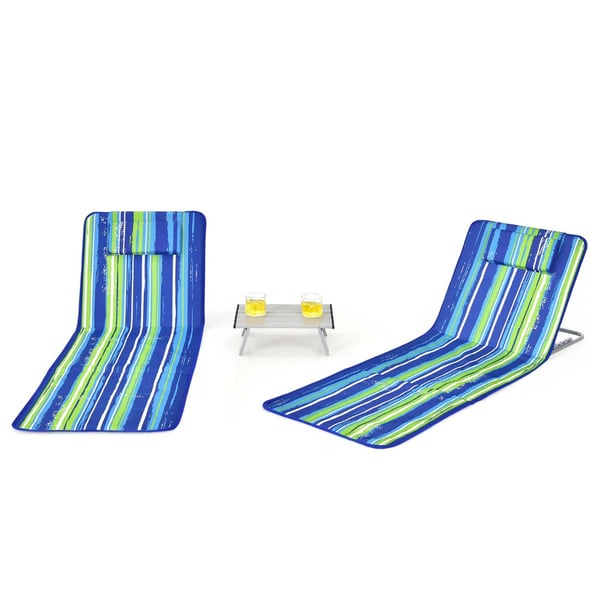 Loungestole og Bordssæt, 151x55,5x27-47 cm, 40x29,5x12,5 cm, Blå , Star
