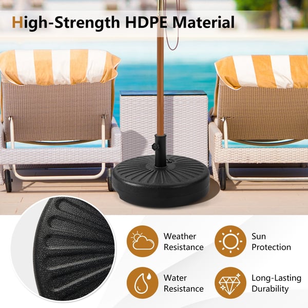 Parasolbase, 20x12, Sort - materiale: hdpe, metal , Star