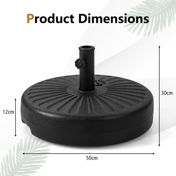 Parasolbase, 20x12, Sort - materiale: hdpe, metal , Star