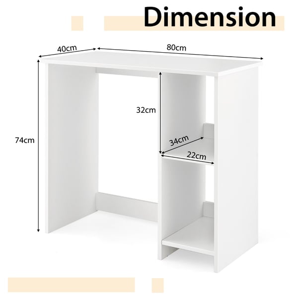 Hjemmearbejdsplads Skrivebord, 80x40x74 cm, Hvid , Star