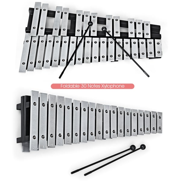 Glockenspiel Xylofon, 55.88x33.02x5.08 cm, Sort Sølv , Star