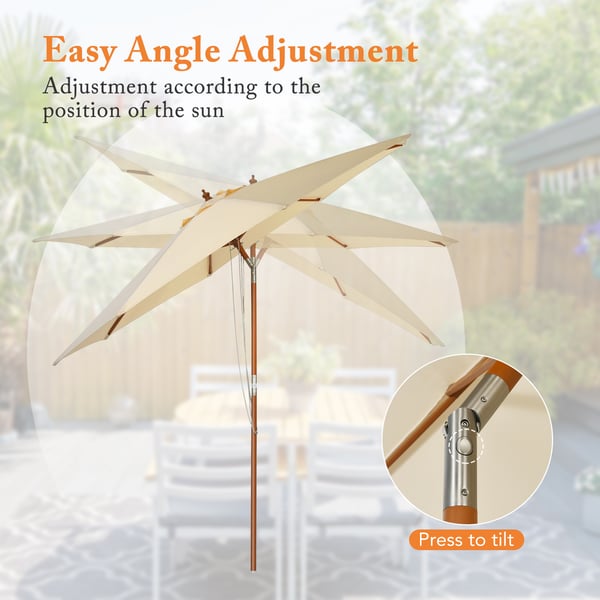 Haveparasol, 270x248 cm, Beige , Star