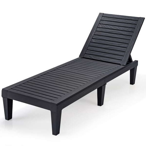 Udendørs liggestol, 190x57.5x29-84.5 cm, Sort/Kaffe , Star
