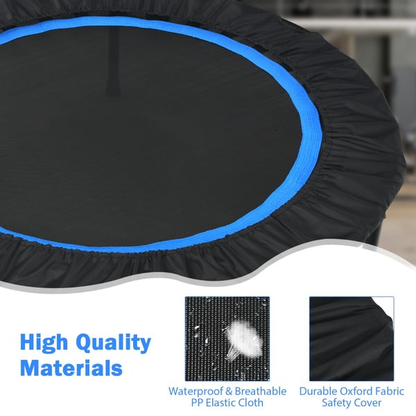 Trampolin, 40 Foldbar Trampolin med 2 Modstandsbånd, 257×257×267 cm cm, Blå , Star