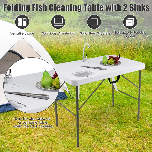 Sammenklappelig fiskefileteringsstation, 101,5x65,5x107,5 cm, hvid , Star