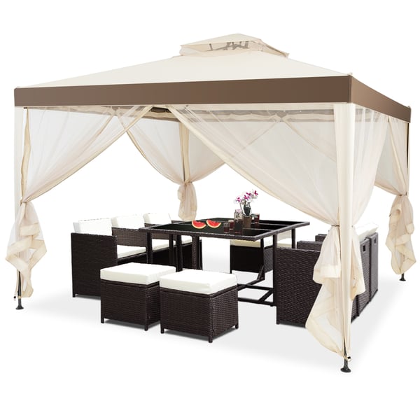 Utomhus Baldakin Paviljong, 3M X 3M, Brun , Star