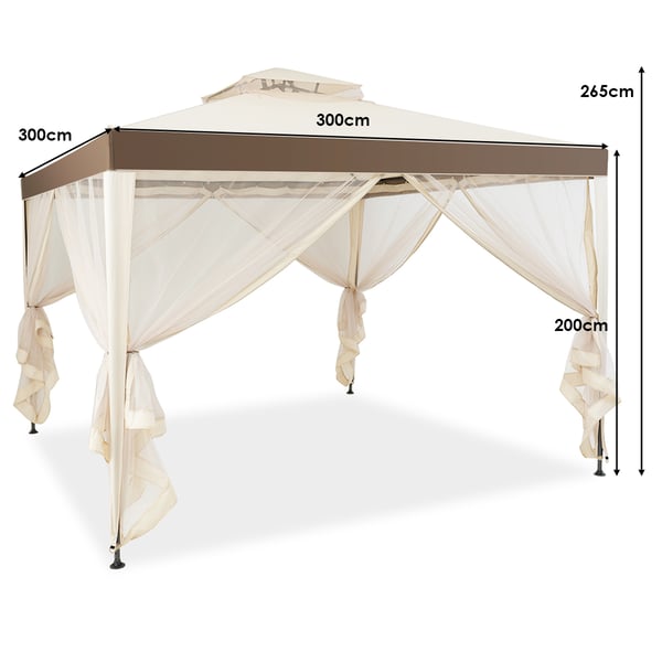 Utomhus Baldakin Paviljong, 3M X 3M, Brun , Star