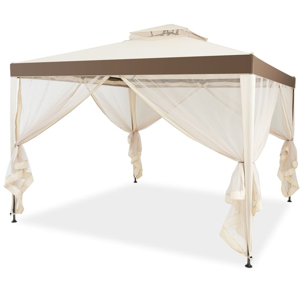 Utomhus Baldakin Paviljong, 3M X 3M, Brun , Star
