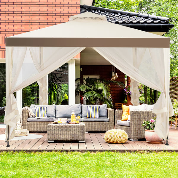 Ulkoilma Katettu Pergola, 3M X 3M, Ruskea , Star