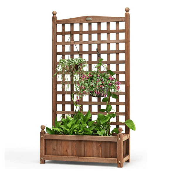 Trækasse til planter, 65x28x120 cm, Mørkebrun , Star