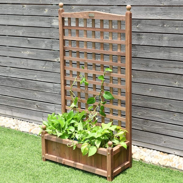 Trækasse til planter, 65x28x120 cm, Mørkebrun , Star