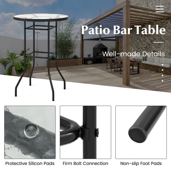 Patio Bar Table, 69×69×97 cm, Musta , Star
