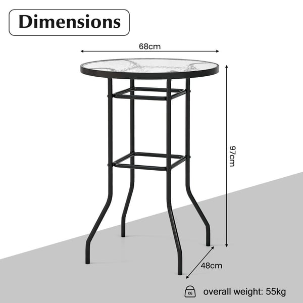 Patio Bar Table, 69×69×97 cm, Musta , Star