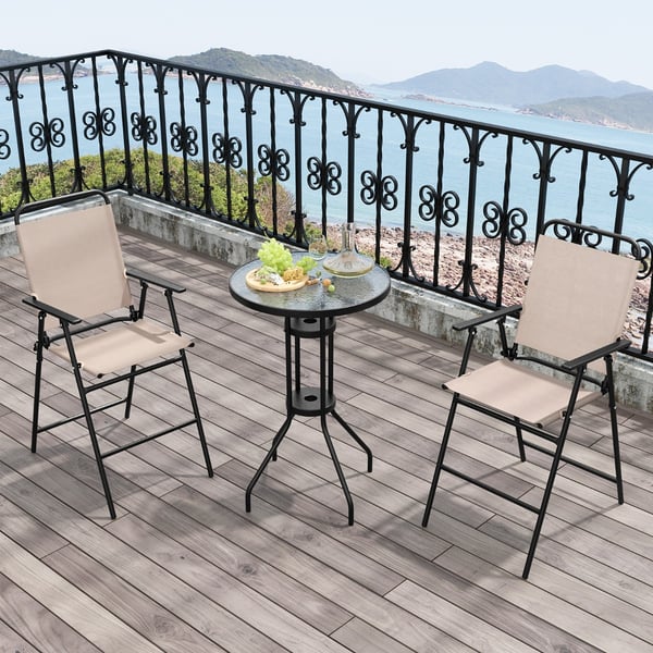 Ulkoilma Bistro -sarja, 61×61×91 cm, 53×69×112 cm, Beige , Star