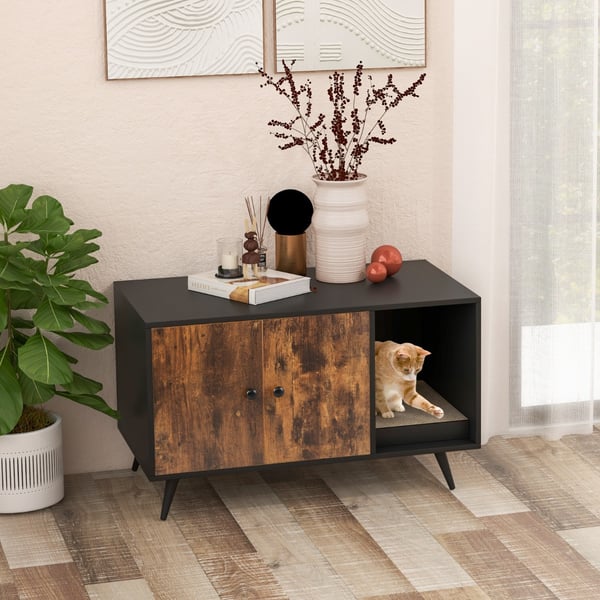 Kattebakke møbelfurniture, 90x50x54 cm, Sort + Natur , Star