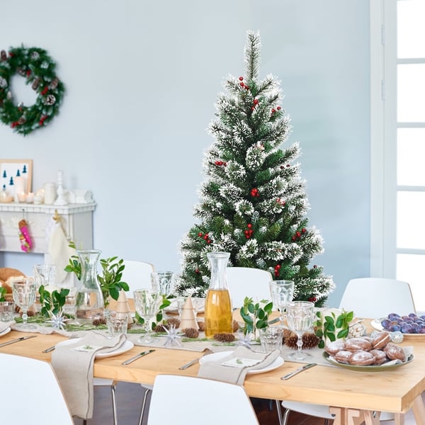 Kunstig juletræ, 1,8m, Grøn/Hvid/Rød , Star