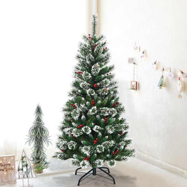 Kunstig juletræ, 1,8m, Grøn/Hvid/Rød , Star