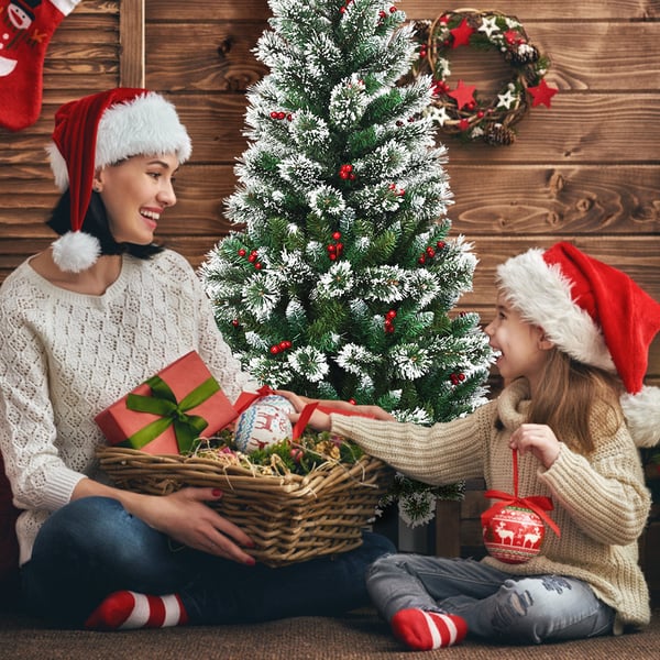 Kunstig juletræ, 1,8m, Grøn/Hvid/Rød , Star