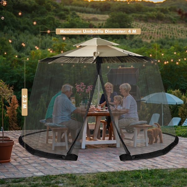 Parasol Myggenet, 104×19 cm, Sort/Beige , Star