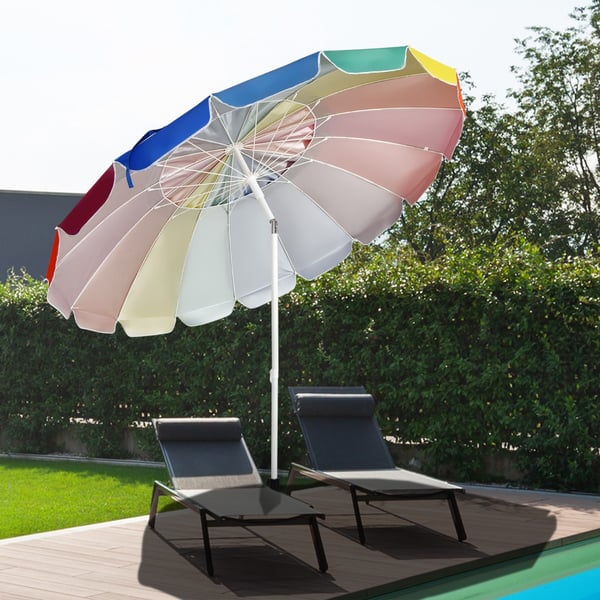 Udendørs parasol, 2,45m x 2,45m, Multifarvet , Star