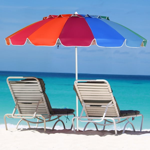 Udendørs parasol, 2,45m x 2,45m, Multifarvet , Star