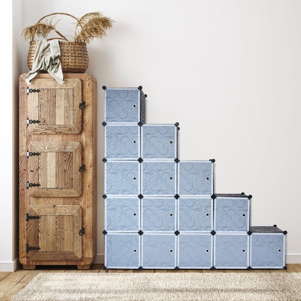 Opbevaringsorganisator, 20/30-Cube Opbevaringsorganisator med Døre til Soveværelse, 154x31x185 cm , Star