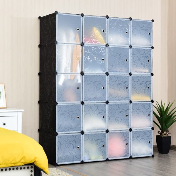 Opbevaringsorganisator, 20/30-Cube Opbevaringsorganisator med Døre til Soveværelse, 154x31x185 cm , Star