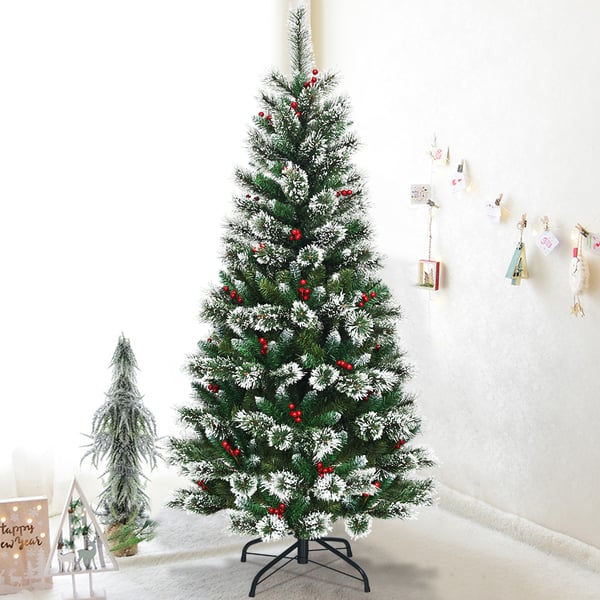 Kunstig juletræ, 1,8m, Grøn Hvid Rød , Star