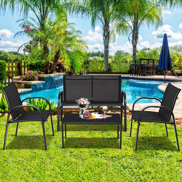 Udendørsmøbel sæt, 62x58x83 cm, 62x108x83 cm, 80x45x37 cm, Sort/Grå , Star