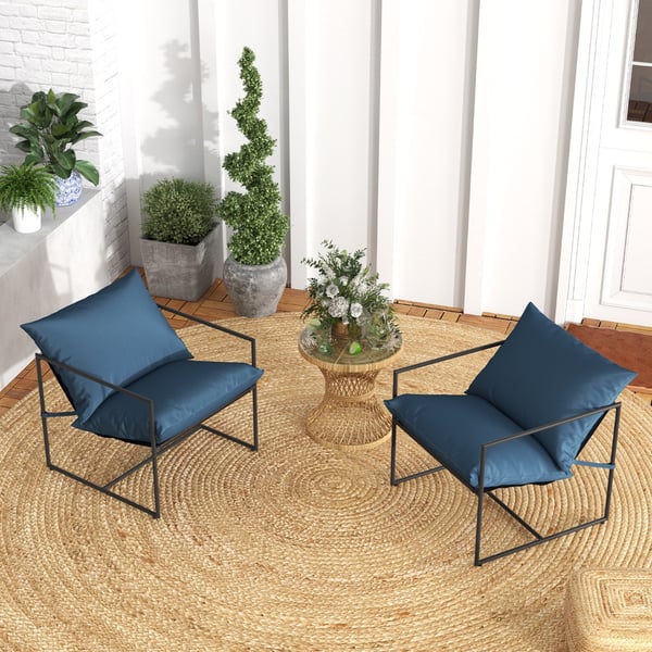 Accentstol, 71x71x61 cm, Marineblå, Sort , Star