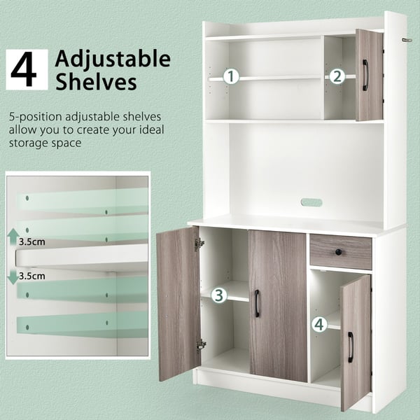 Buffetskab med opbevaring, 100x40x180 cm, Sort/Hvid , Star