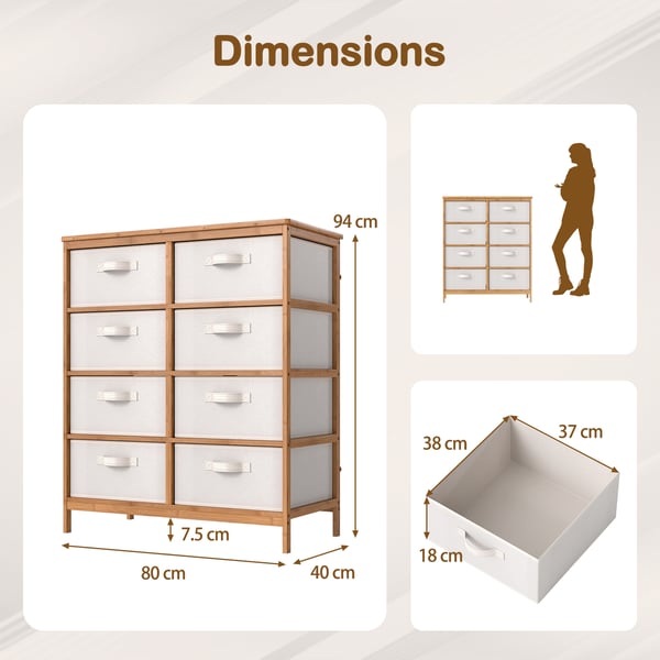 Kommode, 80x40.6x94 cm, Beige , Star