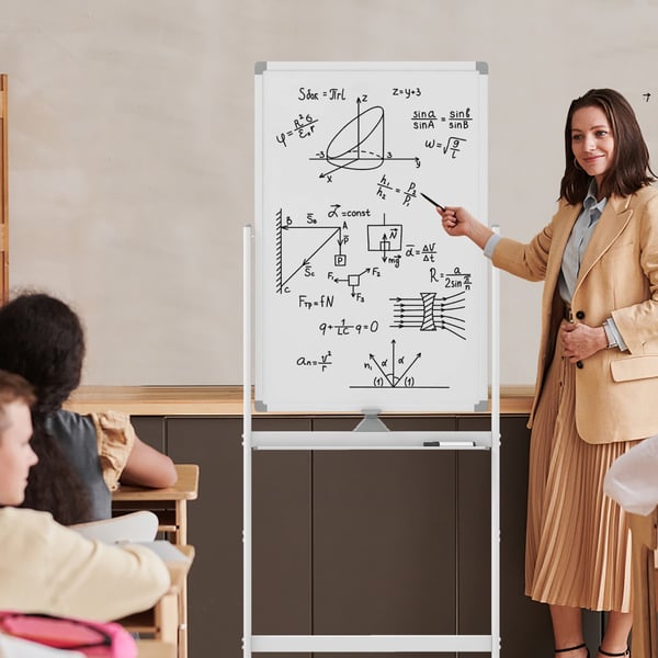 Mobil Whiteboard, 68x56x159-178.5 cm, Sort , Star