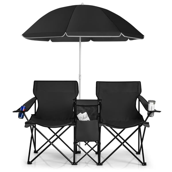 Camping Tvåsitssoffa, 160x55x118-178 cm, Svart , Star
