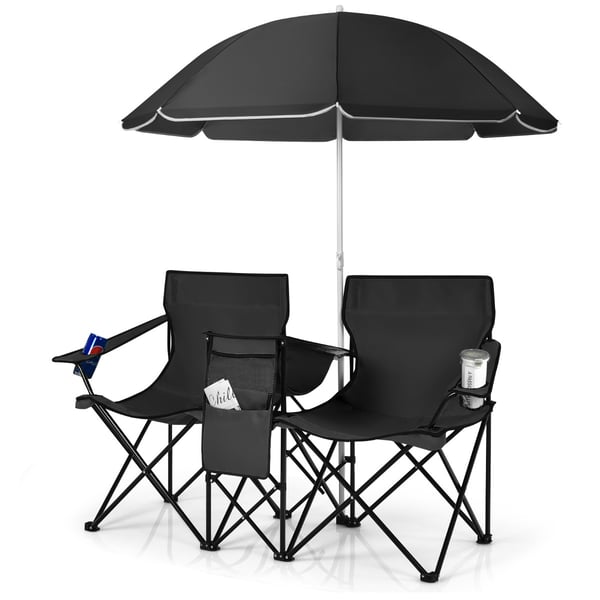 Camping Tvåsitssoffa, 160x55x118-178 cm, Svart , Star