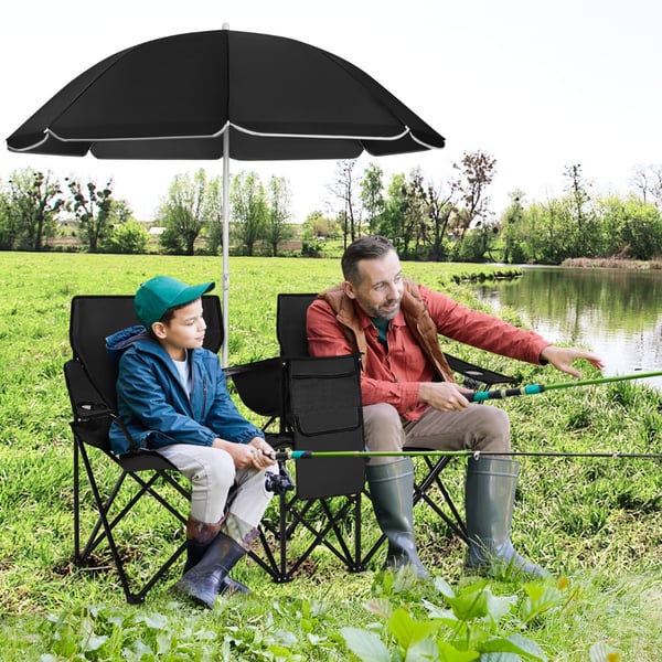Camping Tvåsitssoffa, 160x55x118-178 cm, Svart , Star