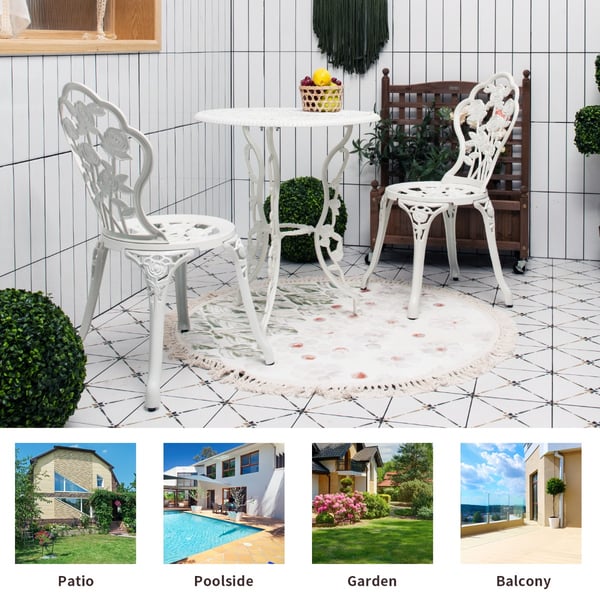 Terrasse Bistro Sæt, 60x66 cm, 41x51x81.5 cm, Hvid , Star