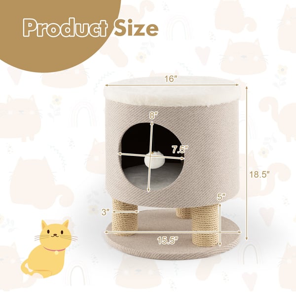 Katte Kondostol, 40x40x47 cm, Beige , Star