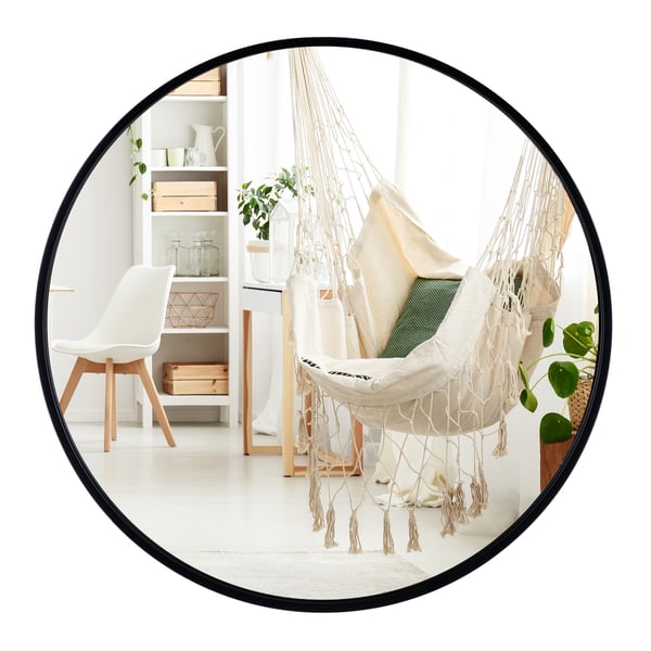 Badrumsspegel, 24" Svart Cirkel , Star