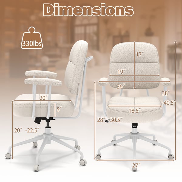 Kontorstol, 27x27x38-40.5", Beige , Star