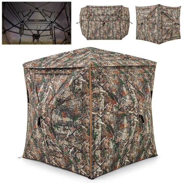 Metsästyskoppi, 5-IN-1 Irrotettava Metsästyskoppi 2-3 Hengelle, Kattoluukulla, 147×147×165 cm, Maastokuvio , Star