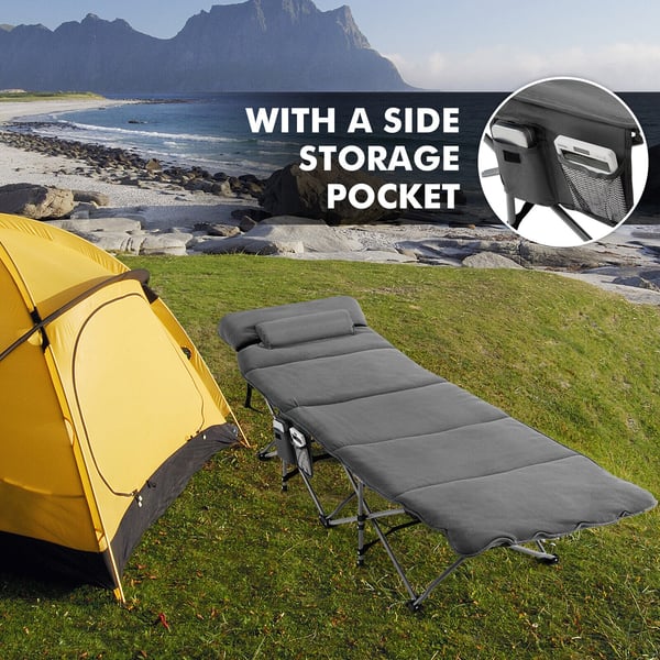 Camping seng, 185x65x41-53 cm, Grå , Star