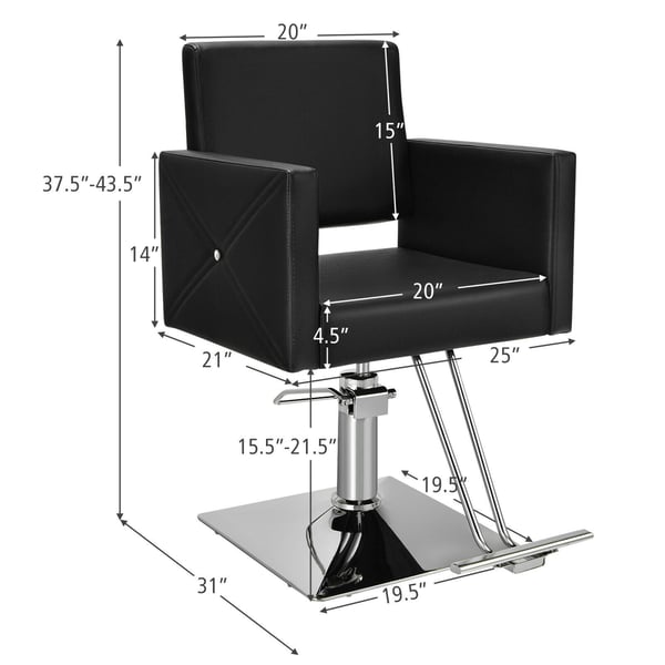 Barberstol, 64,5x86x95-110 cm, Sort , Star