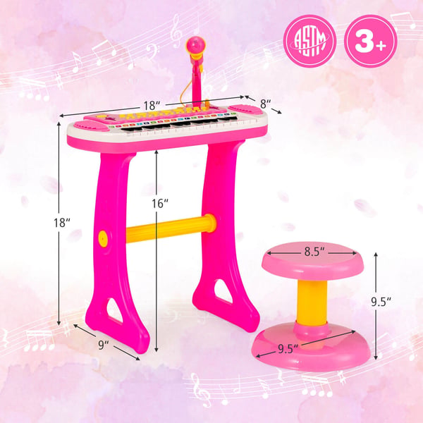 Børneklaver legetøj, 46×23×46 cm, Pink , Star
